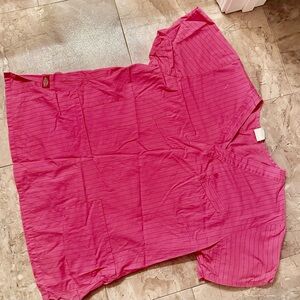 Pink Striped V-Neck Top